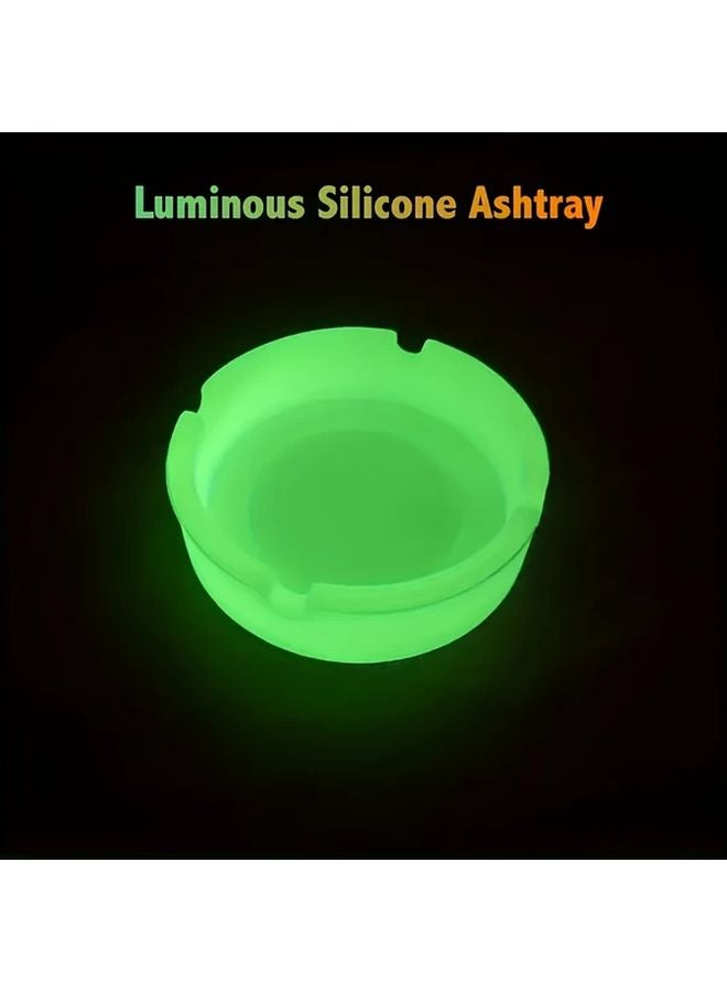 صينية سجائر بيضاء تتوهج في الظلام مع غطاء ناعم محمولة للاستخدام الداخلي والخارجي - Image 1